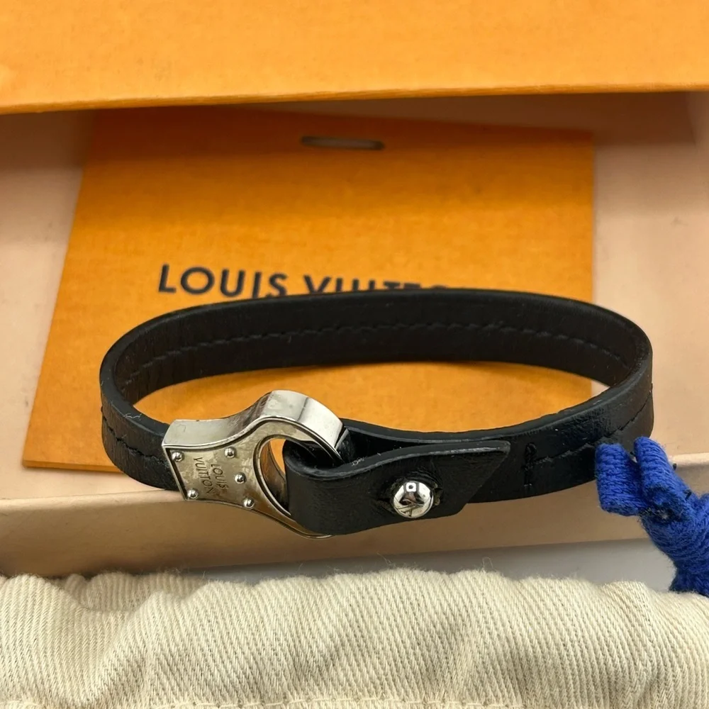 LOUIS VUITTON M6290 Accessories Bracelet Archives Bangle Bracelet Leather Black